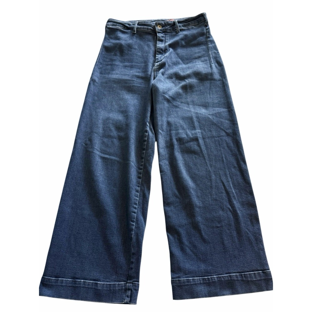 Anthropologie Pilcro The Skipper Jeans Womens 31 Dark Blue High Rise Wide Leg - Picture 4 of 13